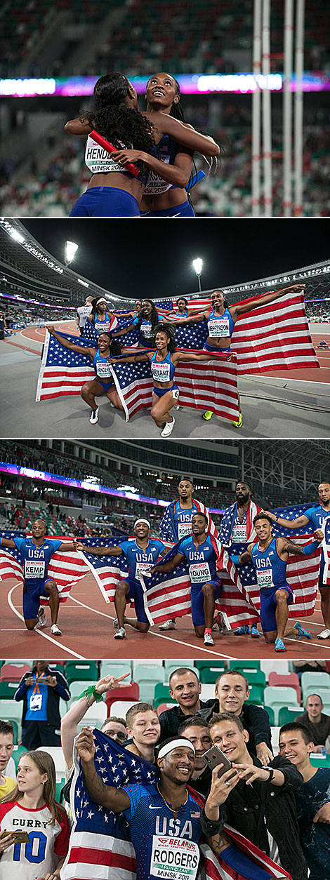 Team USA wins in 4x100 meters relay