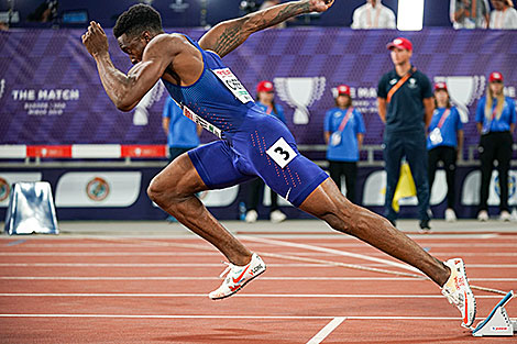 Michael Cherry from the United States wins men's 400m 