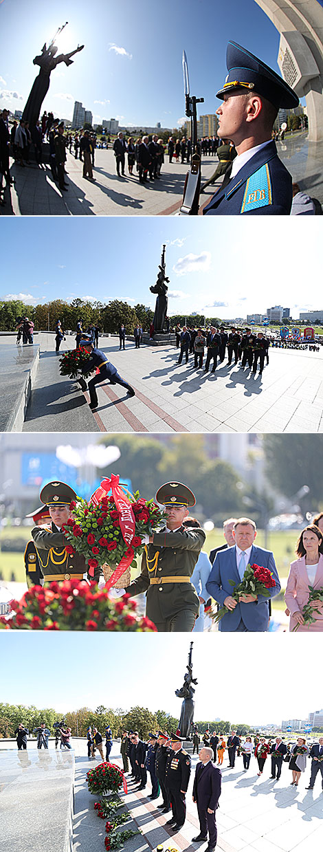 Празднование Дня города в Минске началось с возложения цветов к стеле