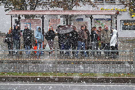 First snow of the season in Minsk