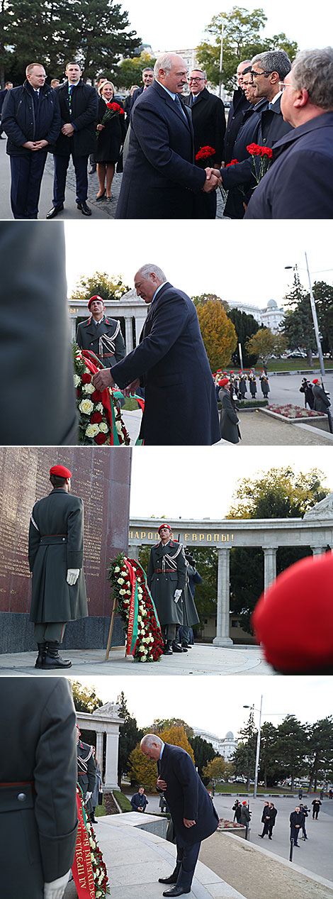 Wreath-laying ceremony at the Soviet War Memorial in Vienna