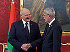 Belarus President Aleksandr Lukashenko and Austrian Federal President Alexander Van der Bellen