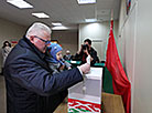 Belarus Education Minister Igor Karpenko participates in early voting