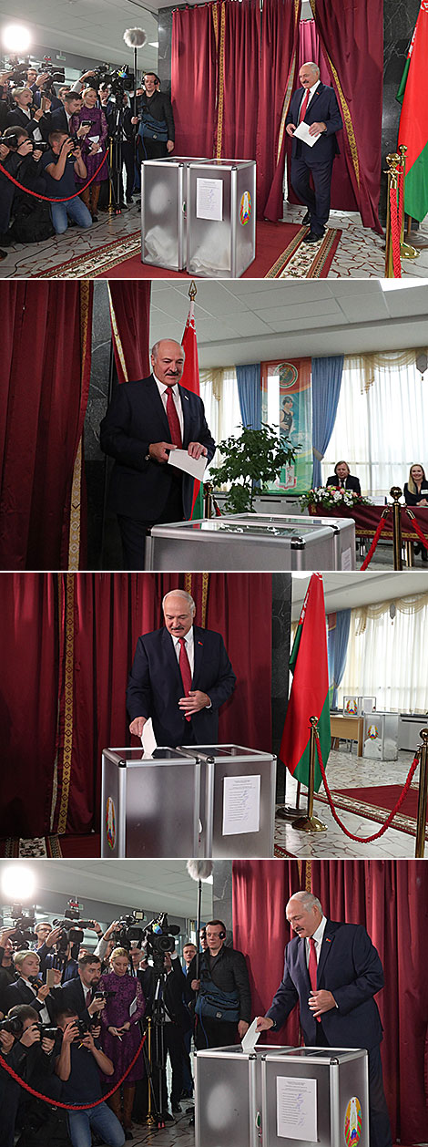 卢卡申科在议会选举中投票