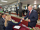 Aleksandr Lukashenko at polling station No.506