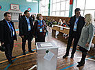 CIS observers visit a polling station №62 in Mogilev