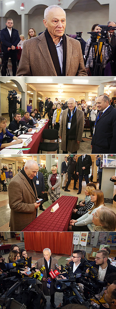 State Secretary of the Belarus-Russia Union State Grigory Rapota casts his vote 