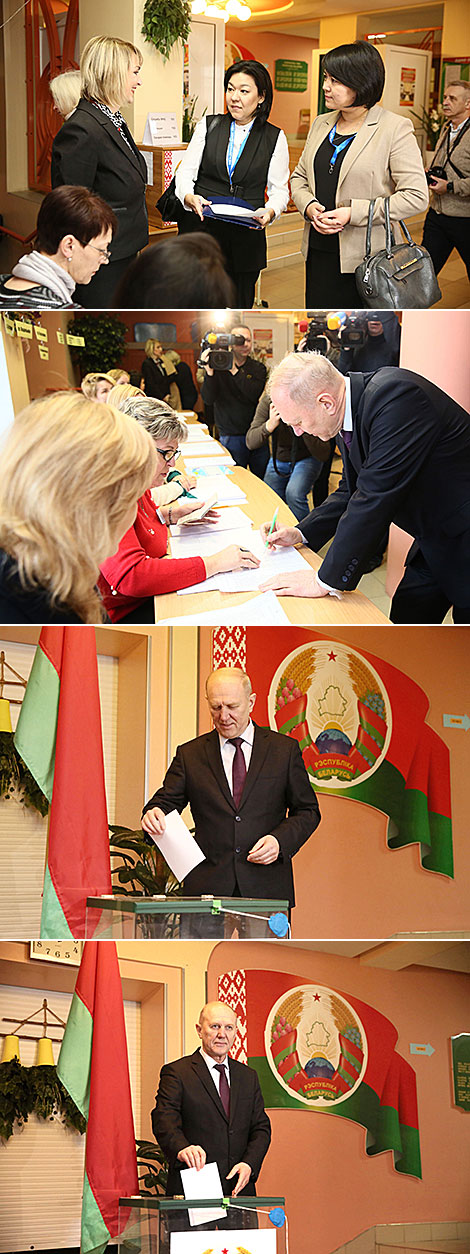 Grodno Oblast Governor Vladimir Kravtsov casts his vote 