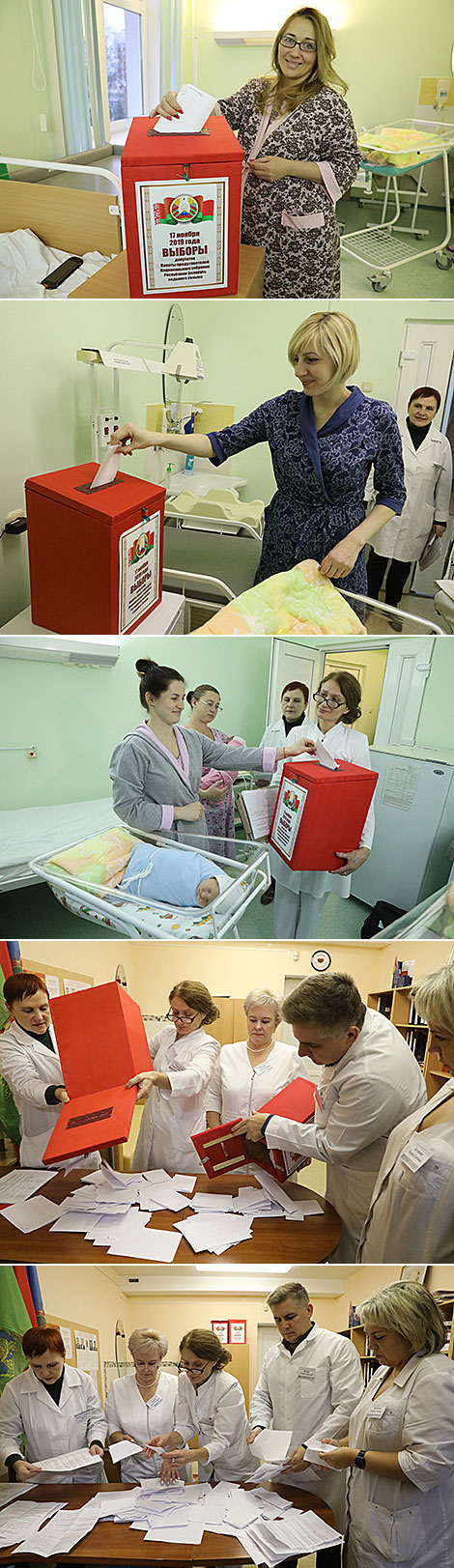 Expectant mothers cast their votes in the Vitebsk Oblast Maternity Hospital