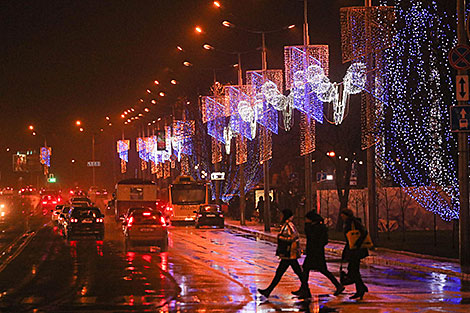 New Year illumination in Minsk