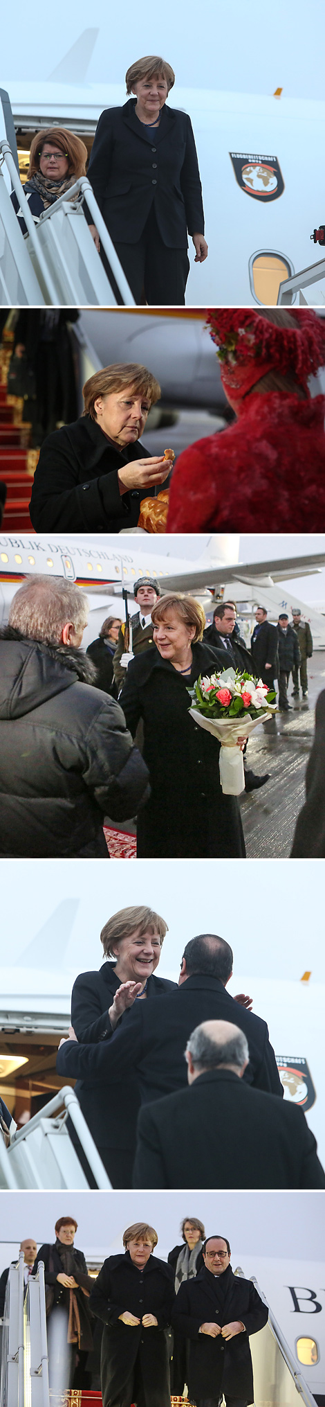 Канцлер Германіі Ангела Меркель прыбыла ў Мінск для правядзення перагавораў у 