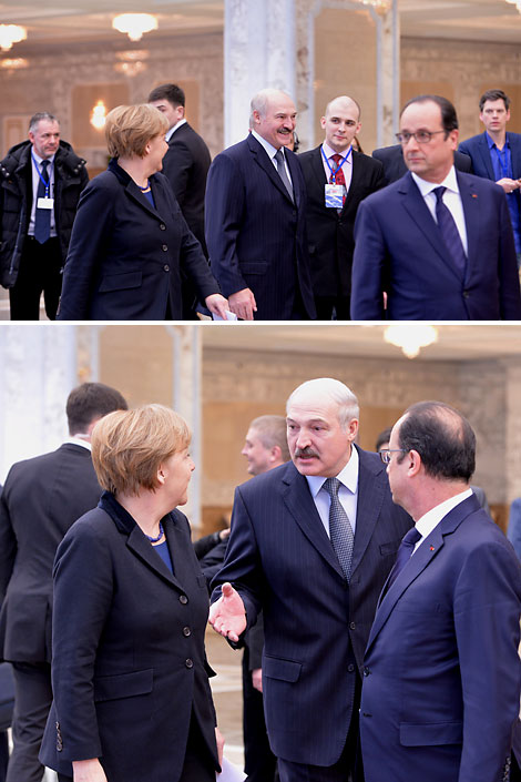 Alexander Lukashenko,  Angela Merkel, Francois Hollande