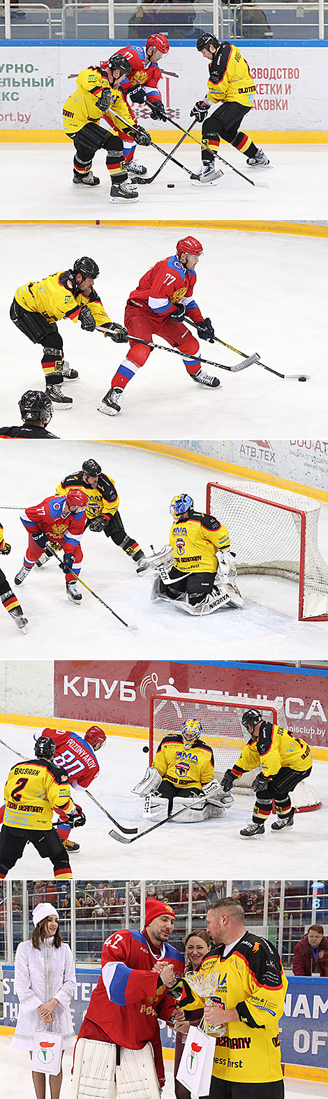 Minsk Christmas Amateur Ice Hockey Tournament: Russia v Germany (8:1) 