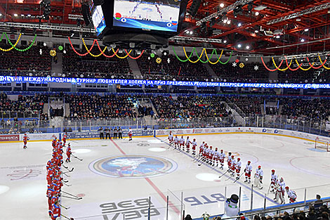 Finals of Christmas ice hockey tournament in MInsk: Belarus v Russia 