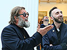 Boris Grebenshchikov at the opening of his exhibition in National Art Museum of Belarus
