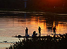 Fishermen on the bank of the Neman in Grodno