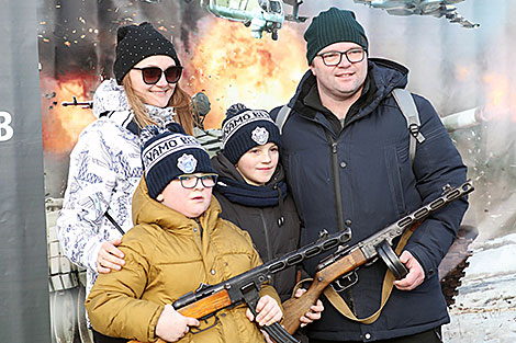 Reenactment show at Stalin Line near Minsk