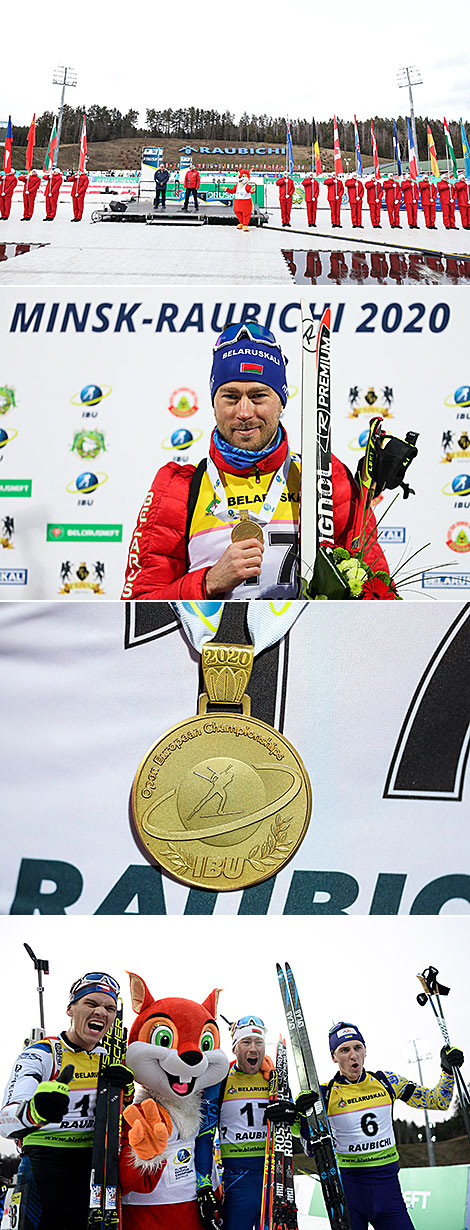 Белорус Сергей Бочарников выиграл суперспринт на ЧЕ по биатлону в 