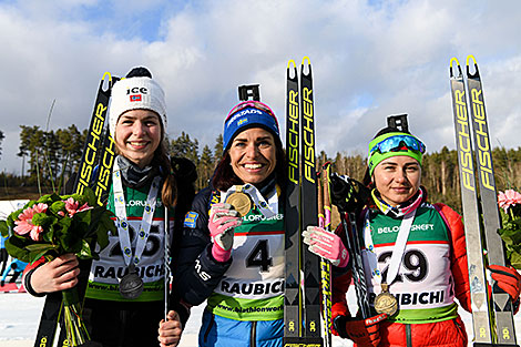 The winners of the IBU OECH Sprint in Raubichi