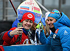 Caroline Colombo of France and her fan 