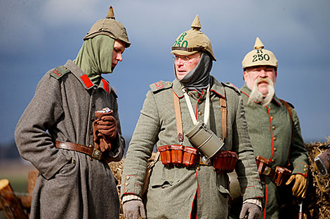 Reenactment show at Stalin Line near Minsk