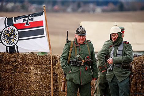 Reenactment show at Stalin Line near Minsk