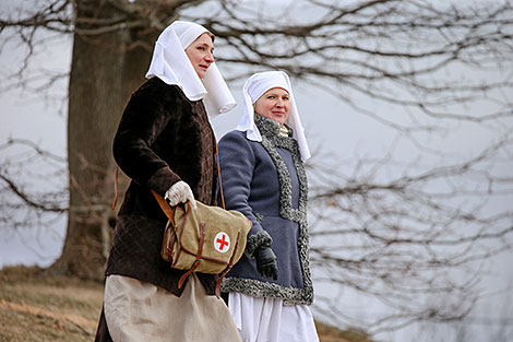 Reenactment show at Stalin Line near Minsk