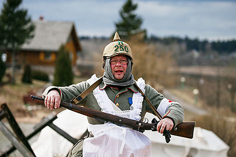 Reenactment show at Stalin Line near Minsk