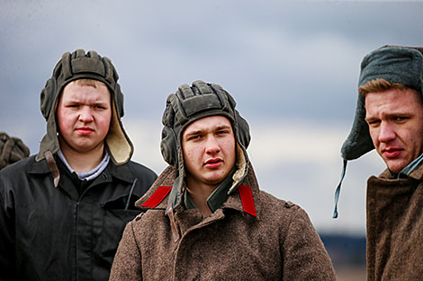 Reenactment show at Stalin Line near Minsk