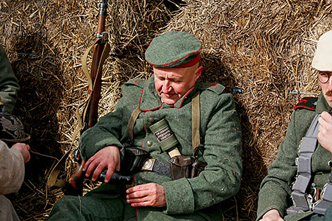 Reenactment show at Stalin Line near Minsk