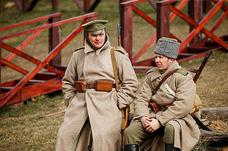 Reenactment show at Stalin Line near Minsk