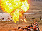 Reenactment show at Stalin Line near Minsk