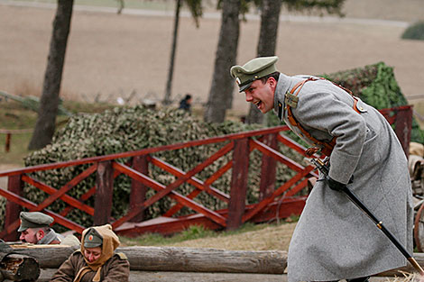 Reenactment show at Stalin Line near Minsk