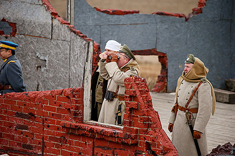 Reenactment show at Stalin Line near Minsk