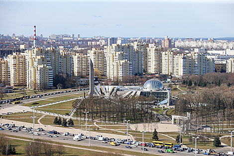 View of the Minsk Hero City architectural and sculptural complex