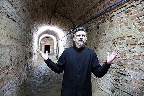 Reverend Paisy in the Jesuit monastery complex in the agro-town of Yurovichi in Kalinkovichi District