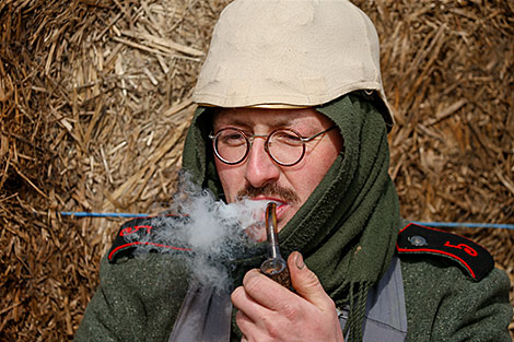 Reenactment show at Stalin Line near Minsk