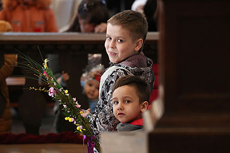 Palm Sunday in the Farny Cathedral in Grodno 