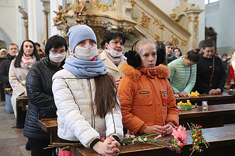 Вербное воскресенье в Кафедральном (Фарном) костёле в Гродно