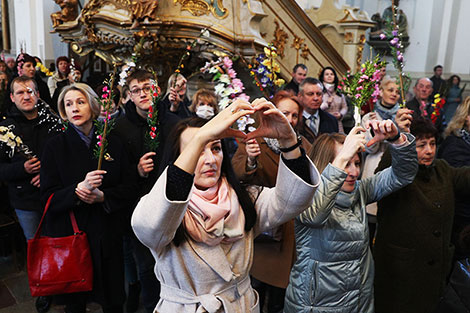 Palm Sunday in the Farny Cathedral in Grodno 