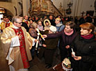 An Easter midnight mass in St. Javier Cathedral in Grodno