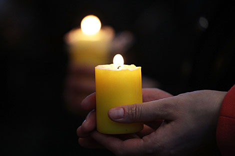 An Easter midnight mass in St. Javier Cathedral in Grodno