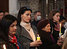 An Easter midnight mass in St. Javier Cathedral in Grodno