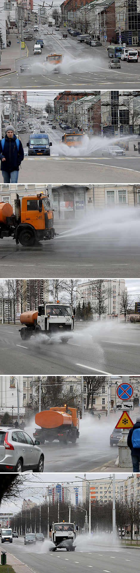 Street disinfection in Vitebsk