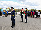 Wreath laying ceremony at the Courage monument