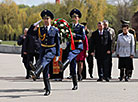 Wreath laying ceremony at the Courage monument