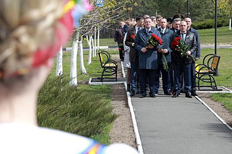 Сommemorative event in Kostyukovichi, Mogilev Oblast