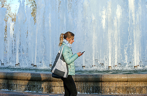 Opernyi Fountain near the Bolshoi Theater of Belarus