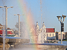 Light and music fountain at the Palace of Sports