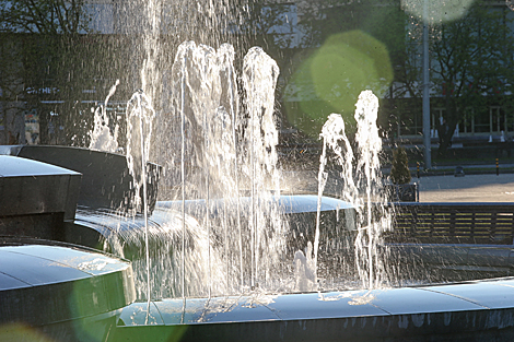 Light and music fountain at the Palace of Sports